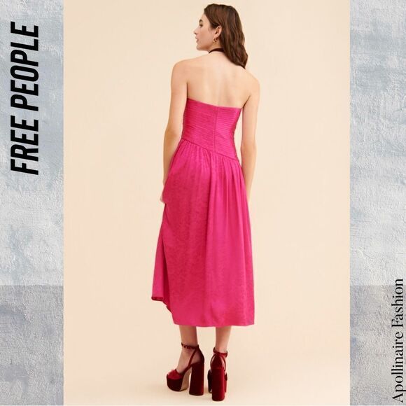 FREE PEOPLE MAKE AN ENTRANCE STRAPLESS DRESS IN PINK SIZE 2 NWT - Picture 3 of 6